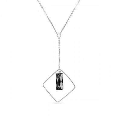 925 Sterling Silver Pendant with Chain with Silver Night Crystal of Swarovski (NSQ646513SN), Crystal, Swarovski