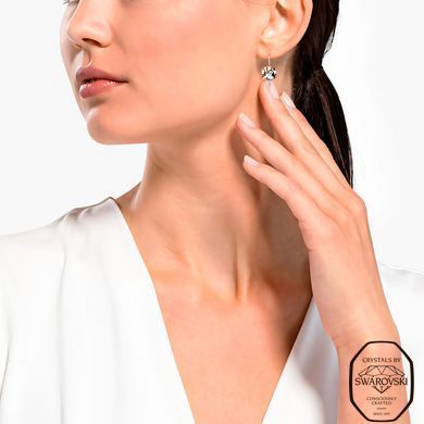 Сережки зі срібла 925 проби з Кристалами Swarovski (KW48418C), Фіаніт, Swarovski