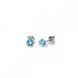Серьги гвоздики с серебра 925 пробы с Аквамаринами Swarovski (K48414AQ)