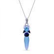 925 Sterling Silver Pendant with Chain with Aquamarine Crystals of Swarovski (NP6470AQ)