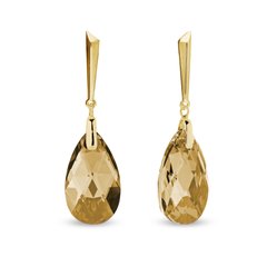 925 Sterling Silver Earrings with Golden Shadow crystals of Swarovski (KWNG610622GS), Golden Shadow, Swarovski