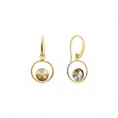 925 Sterling Silver Earrings with Golden Shadow Crystals of Swarovski (KWOMG1122SS29GS), Golden Shadow, Swarovski