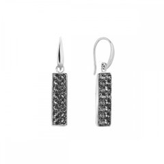 925 Sterling Silver Earrings with Silver Night Crystals of Swarovski (KWFMP1SN), Silver Night, Swarovski