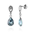 925 Sterling Silver Earrings with Aquamarine Crystals of Swarovski (KCL432010AQ)
