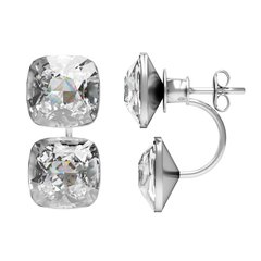 Silver earrings. Swarovski Crystal. Article 61366-C, Crystal, Swarovski