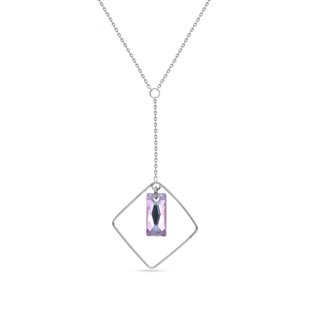 925 Sterling Silver Pendant with Chain with Vitrail Light Crystal of Swarovski (NSQ646513VL), Vitrail Medium, Swarovski