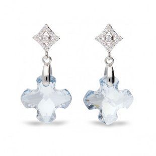 Серьги с серебра 925 пробы с Кристаллами Swarovski (KC686714BLS), Сапфир, Swarovski