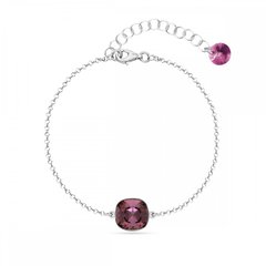 925 Silver Bracelet with Antique Pink Crystal of Swarovski (B447010AP), Light Rose, Swarovski