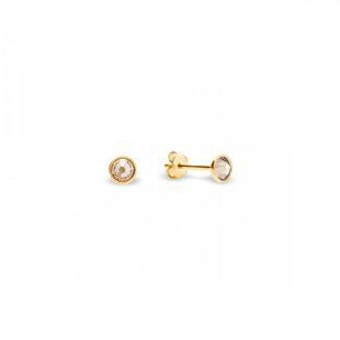 Сережки гвоздики зі срібла 925 проби з Шовковими Цитринами Swarovski (KG2038SS10SL), Цитрин, Swarovski