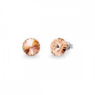 Сережки гвоздики зі срібла 925 проби з Персиковими Цитринами Swarovski (K1122SS39LP), Цитрин, Swarovski