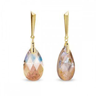 Сережки зі срібла 925 проби зі Мерехтливими Цитринами Swarovski (KWNG610622LCTSH), Цитрин, Swarovski