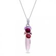 925 Sterling Silver Pendant with Chain with Amethyst Crystals of Swarovski (NP6470LAM)