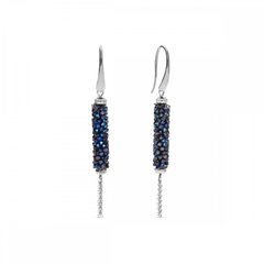 925 Sterling Silver Earrings with Bermuda Blue Crystals of Swarovski (KW95100BB), Bermuda Blue, Swarovski