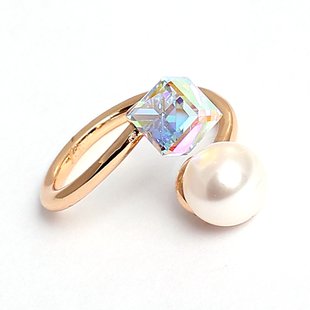 Каблучка. White Pearl. Артикул DGR-326107, Перлина, Swarovski, 17