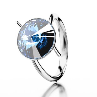 925 Sterling Silver Ring with Sapphire of Swarovski (P1122SS47SA), Sapphire, Swarovski, Adjustable