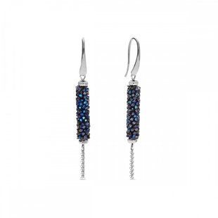 Серьги с серебра 925 пробы с Бермудськими Танзанитами Swarovski (KW95100BB), Танзанит, Swarovski