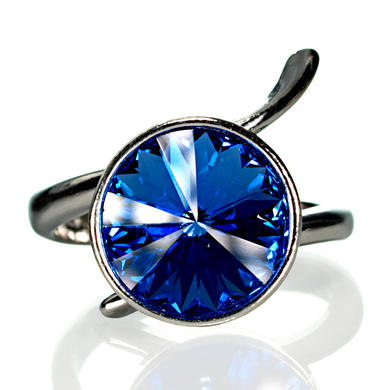 925 Sterling Silver Ring with Sapphire of Swarovski (P1122SS47SA), Sapphire, Swarovski, Adjustable