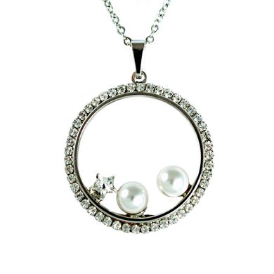 Pendant with Chain with Pearls and Crystals of Swarovski (7430-6109-03-32), Pearl, Swarovski