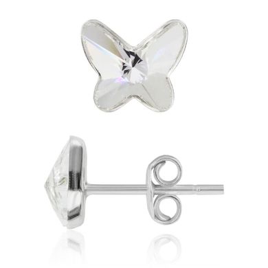 Silver stud earrings. Swarovski Crystal. Article 61262-C, Crystal, Swarovski