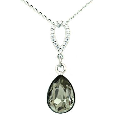 925 Sterling Silver Pendant with Chain with Diamond Alexandrite of Swarovski (NCL432010BD), Silver Night, Swarovski