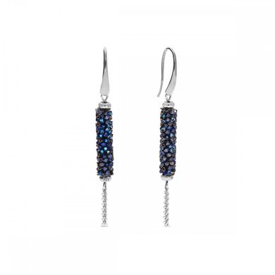925 Sterling Silver Earrings with Bermuda Blue Crystals of Swarovski (KW95100BB), Bermuda Blue, Swarovski