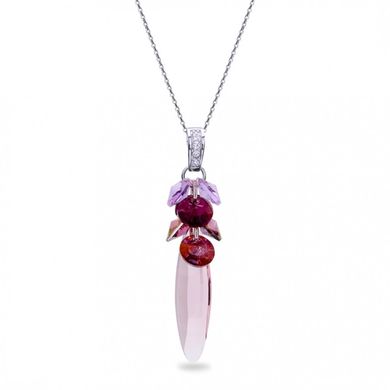 925 Sterling Silver Pendant with Chain with Amethyst Crystals of Swarovski (NP6470LAM), Vitrail Medium, Crystal