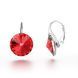 925 Sterling Silver Earrings with Light Siam Crystals of Swarovski (K112212LSI)