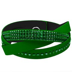 The bracelet is on Alcantara. The Swarovski emerald. Article 2763-EMEM, Emerald