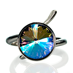 Silver ring. Sultanit Paradise Glow Swarovski. Article 2365-PS, Paradise Shine, Swarovski, Adjustable