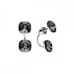 925 Sterling Silver Earrings with Silver Night Crystals of Swarovski (KF447010SN), Silver Night, Swarovski