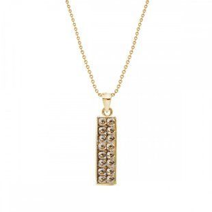 925 Sterling Silver Pendant with Chain with Golden Shadow Crystals of Swarovski (NGFMP1GS), Golden Shadow, Swarovski