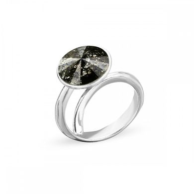 925 Sterling Silver Ring with Black Patina of Swarovski (P1122SS47BP), Silver Night, Swarovski, Adjustable