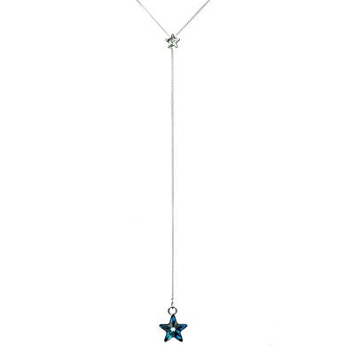 925 Sterling Silver Necklace with Crystals of Swarovski (NLAN474510CBB), Bermuda Blue, Swarovski