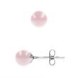 Silver stud earrings. Pink Swarovski Pearls. Article 62613-RO