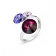 925 Sterling Silver Ring with Amethyst Crystals of Swarovski (P11223TA)