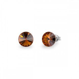 Сережки гвоздики зі срібла 925 проби з Топазами Swarovski (K1122SS39ST), Цитрин, Swarovski