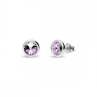 Сережки гвоздики зі срібла 925 проби з Аметистами Swarovski (KR1122SS29V), Аметист, Swarovski