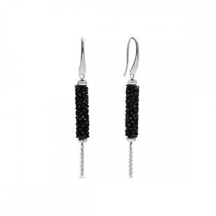 Сережки зі срібла 925 проби з Оніксами Swarovski (KW95100J), Онікс, Swarovski
