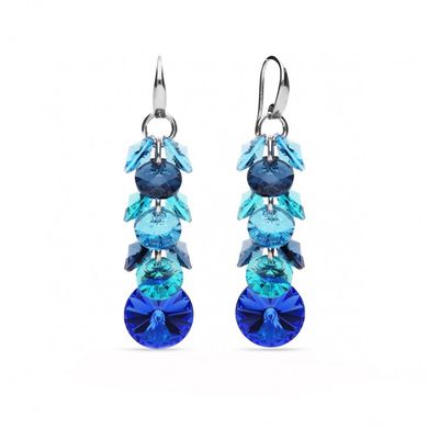 925 Sterling Silver Earrings with Sapphire Crystals of Swarovski (KWP1122SA1), Sapphire, Swarovski